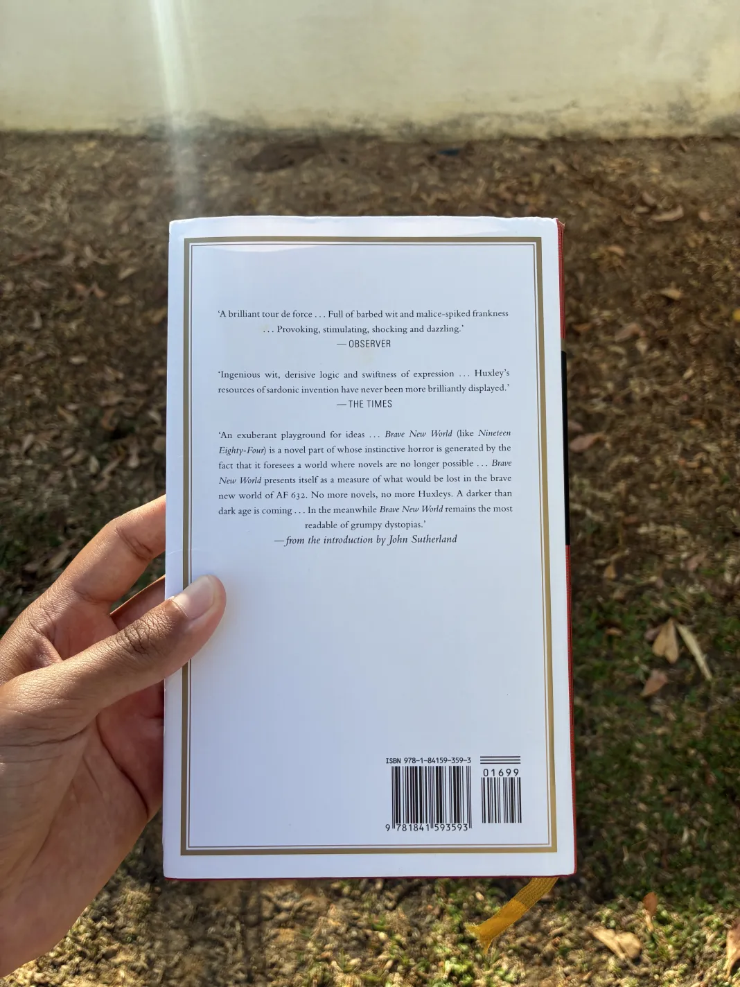 Back cover of Brave New World