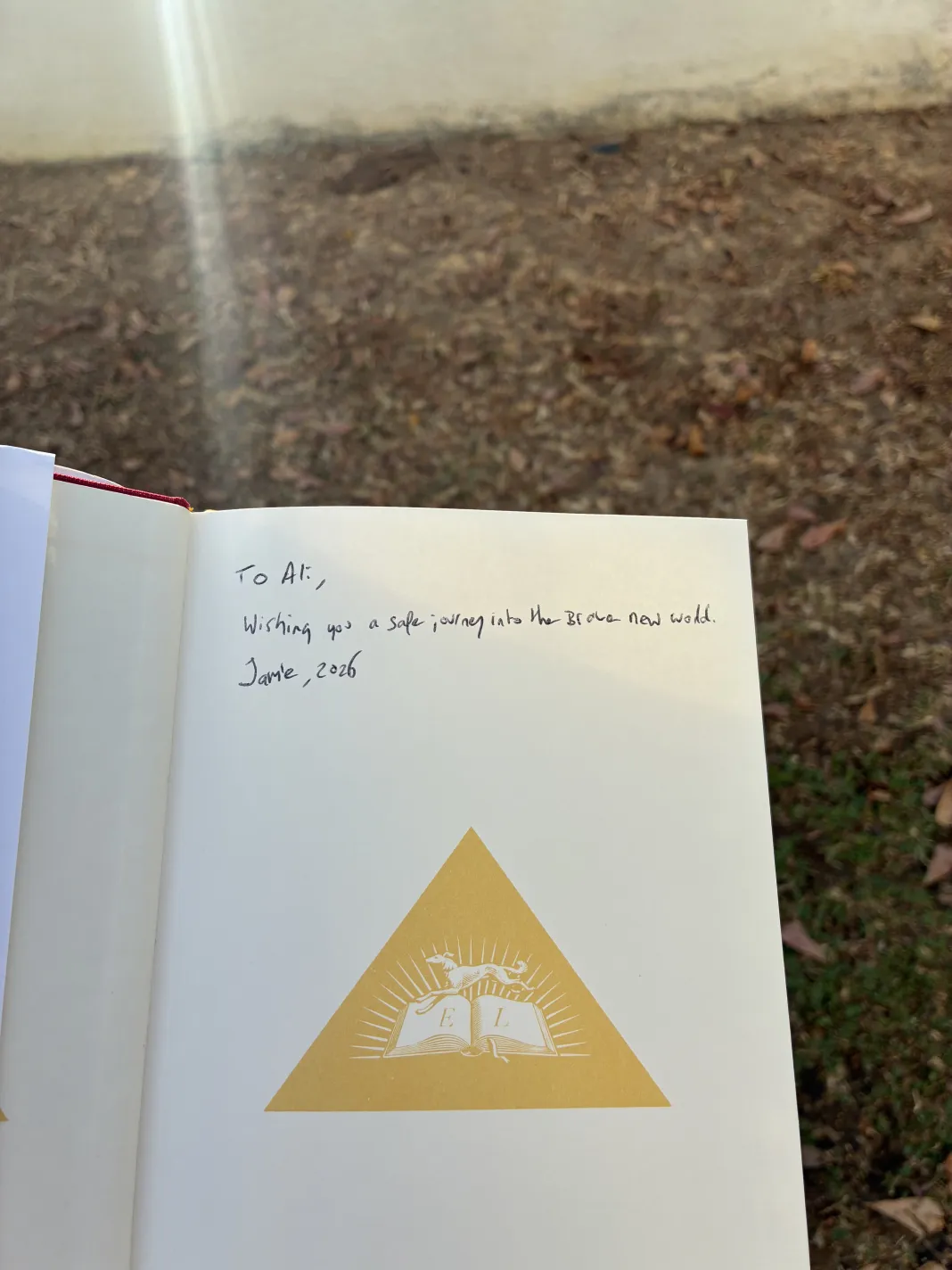 Note left by my friend Jamie