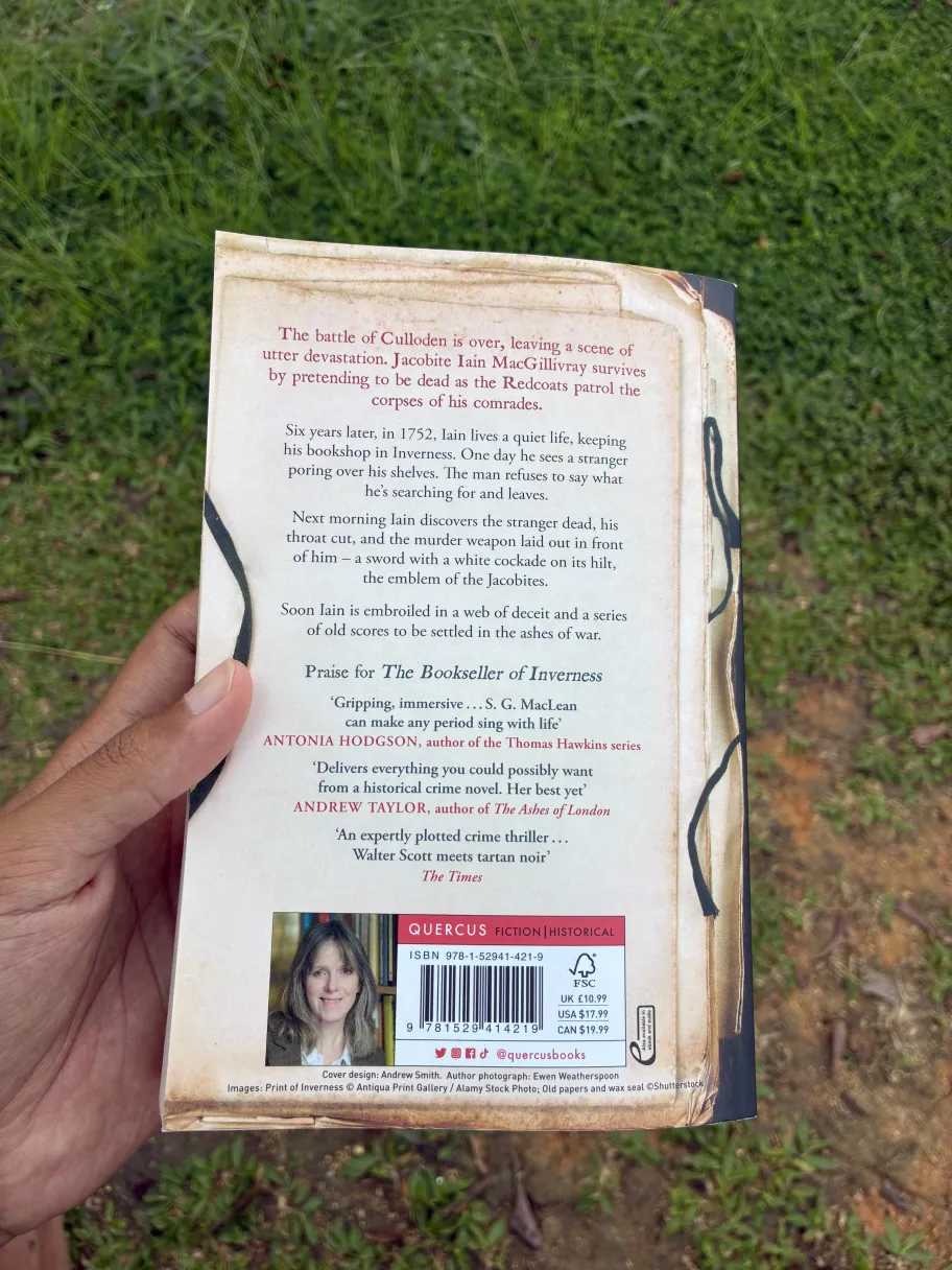 Back cover of The Bookseller of Inverness